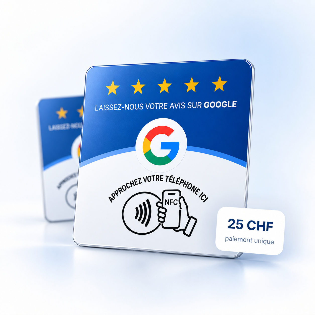 Plaque NFC À Votre Avis pour faciliter les avis Google - 25 CHF
