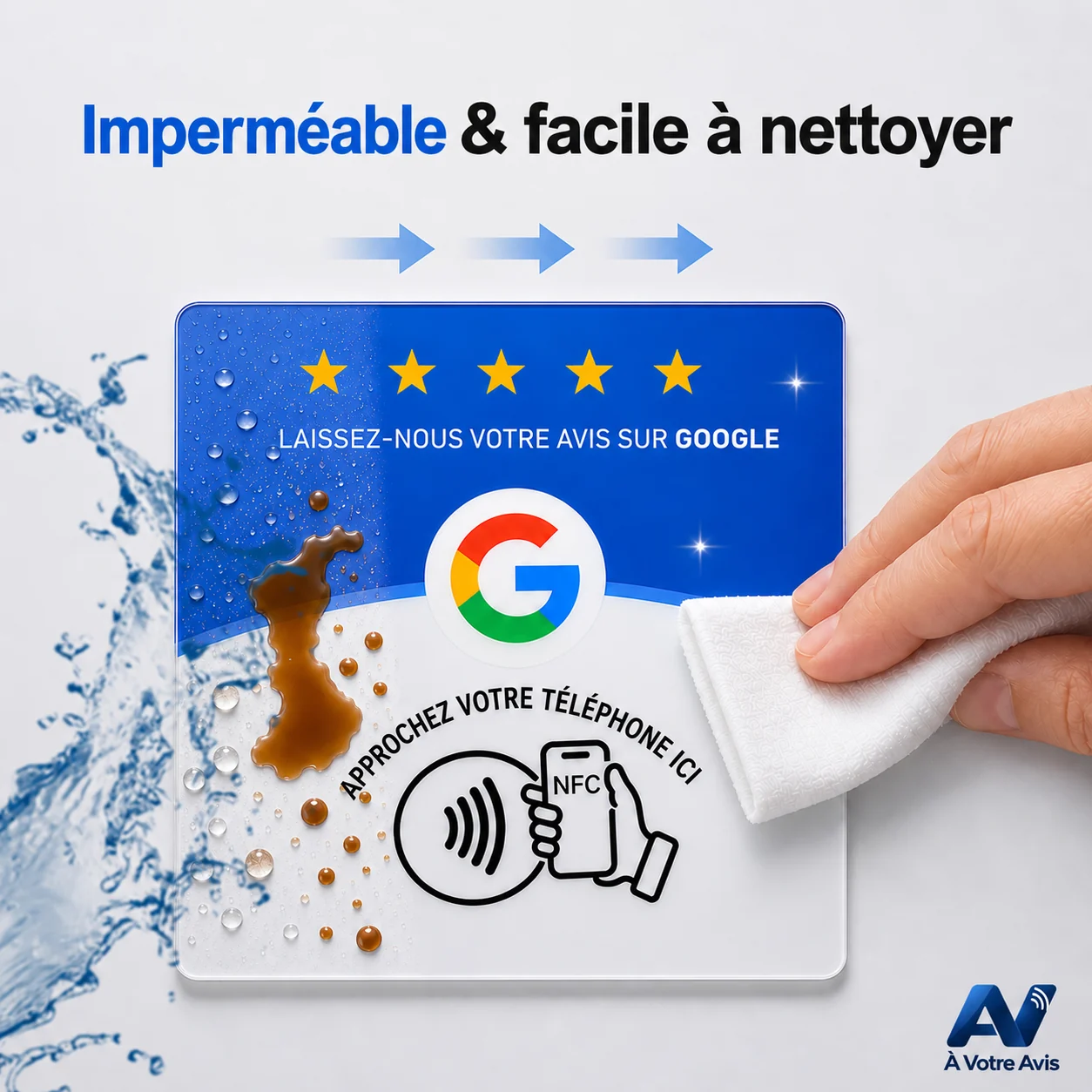 Plaque NFC facile à nettoyer
